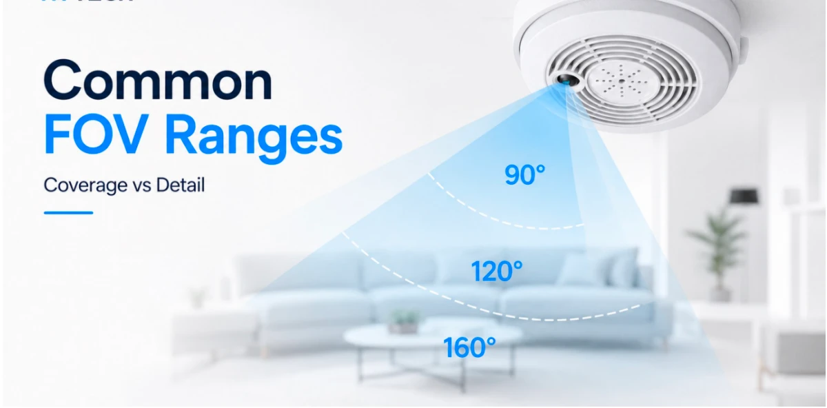 Common hidden camera FOV ranges showing 90, 120, and 160℃viewing angles for room coverage Common hidden camera FOV ranges showing 90, 120, and 160℃viewing angles for room coverage